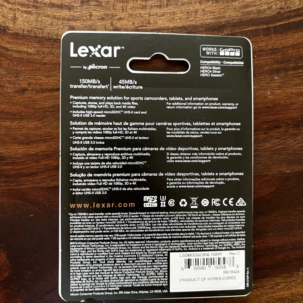Two New 32gb Lexar by Micron professional microsdhc UHS-II 1000x